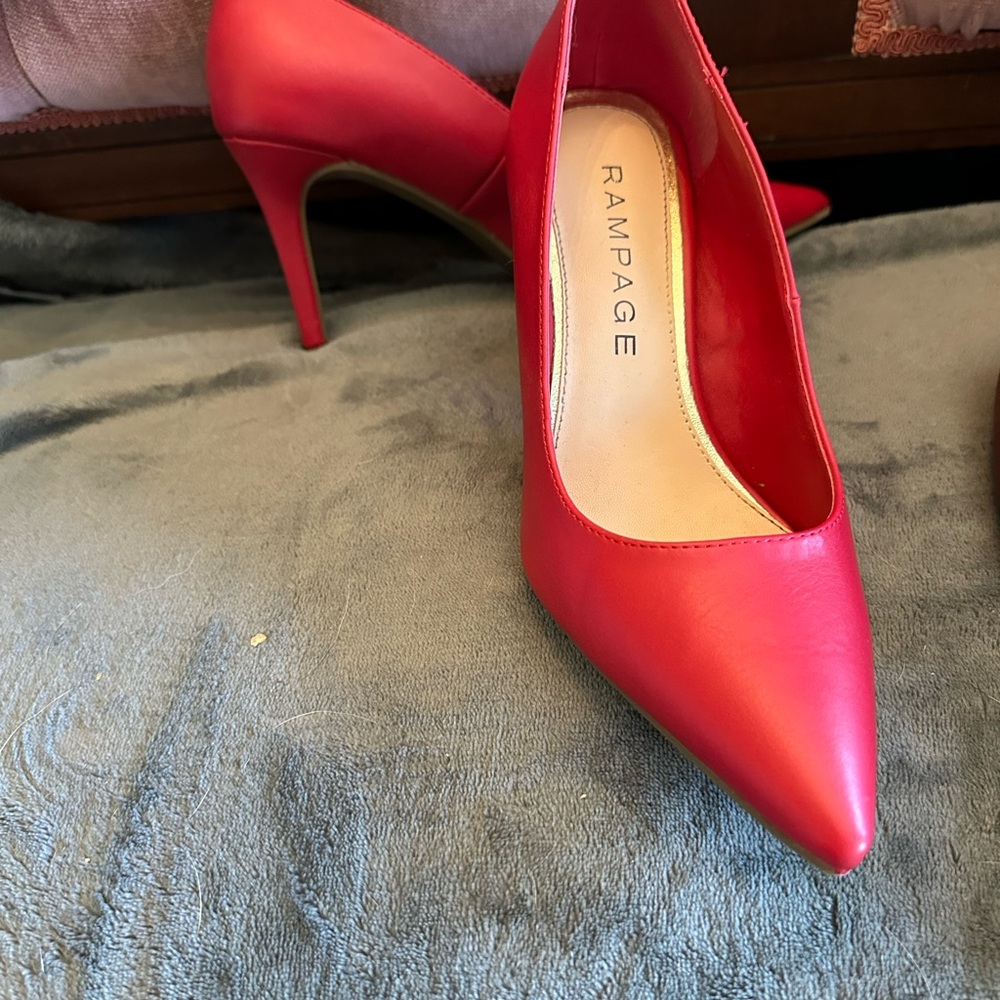 Rampage Red Stiletto Heels Classic Pointed-Toe